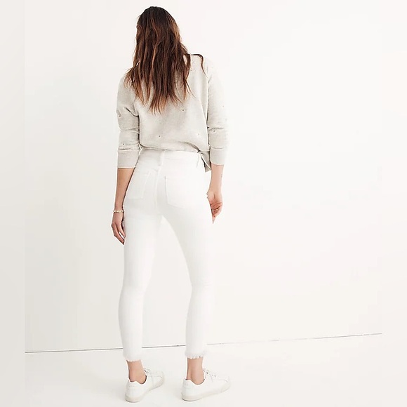 MADEWELL White 10” High-Rise Skinny Crop Jeans: Button-Front Edition - Picture 7 of 9